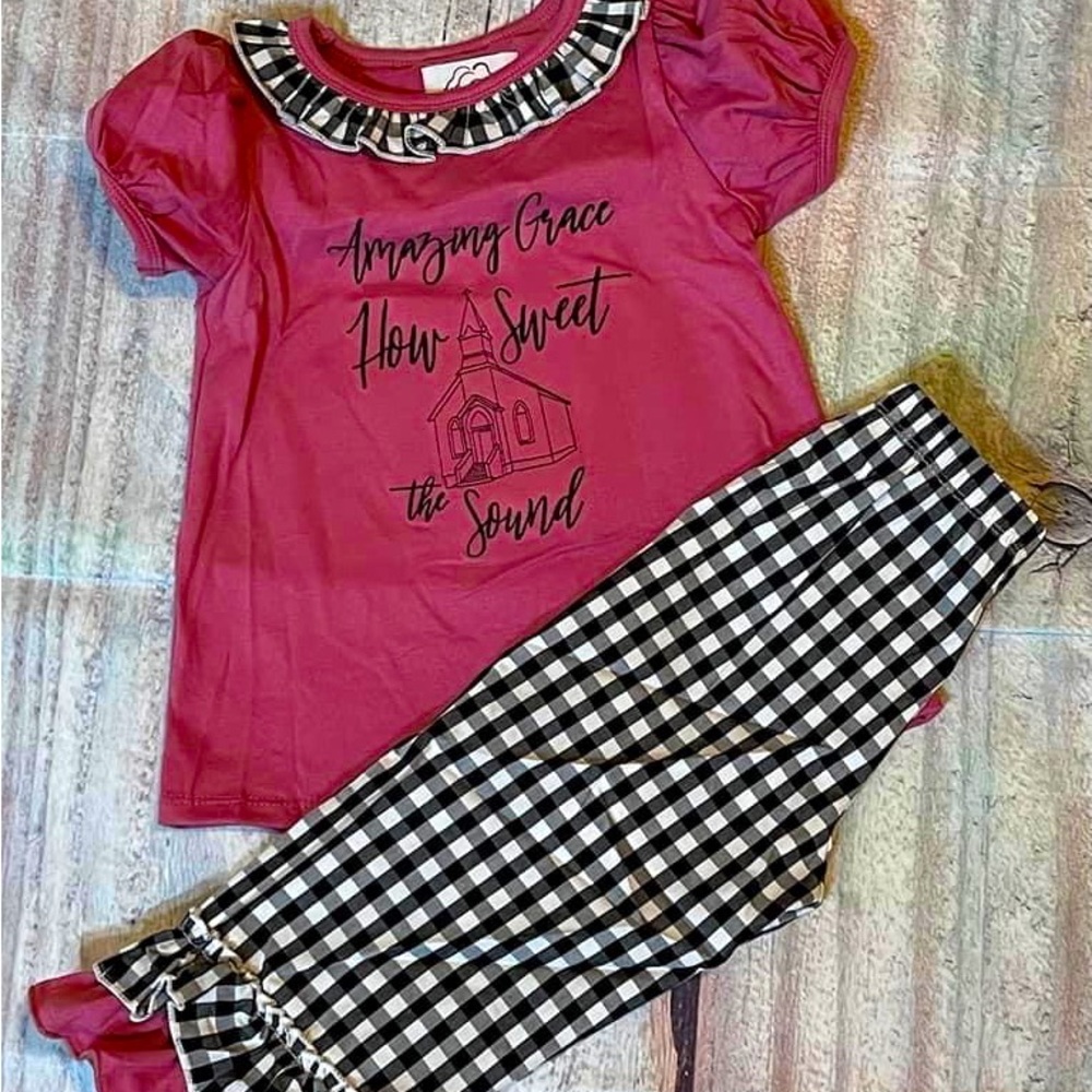 Girls Embroidered pant Set